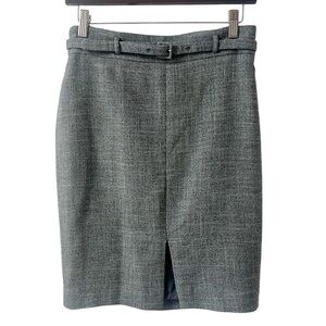 EUC Ann Taylor Petites Gray Belted Pencil Skirt Size 0P